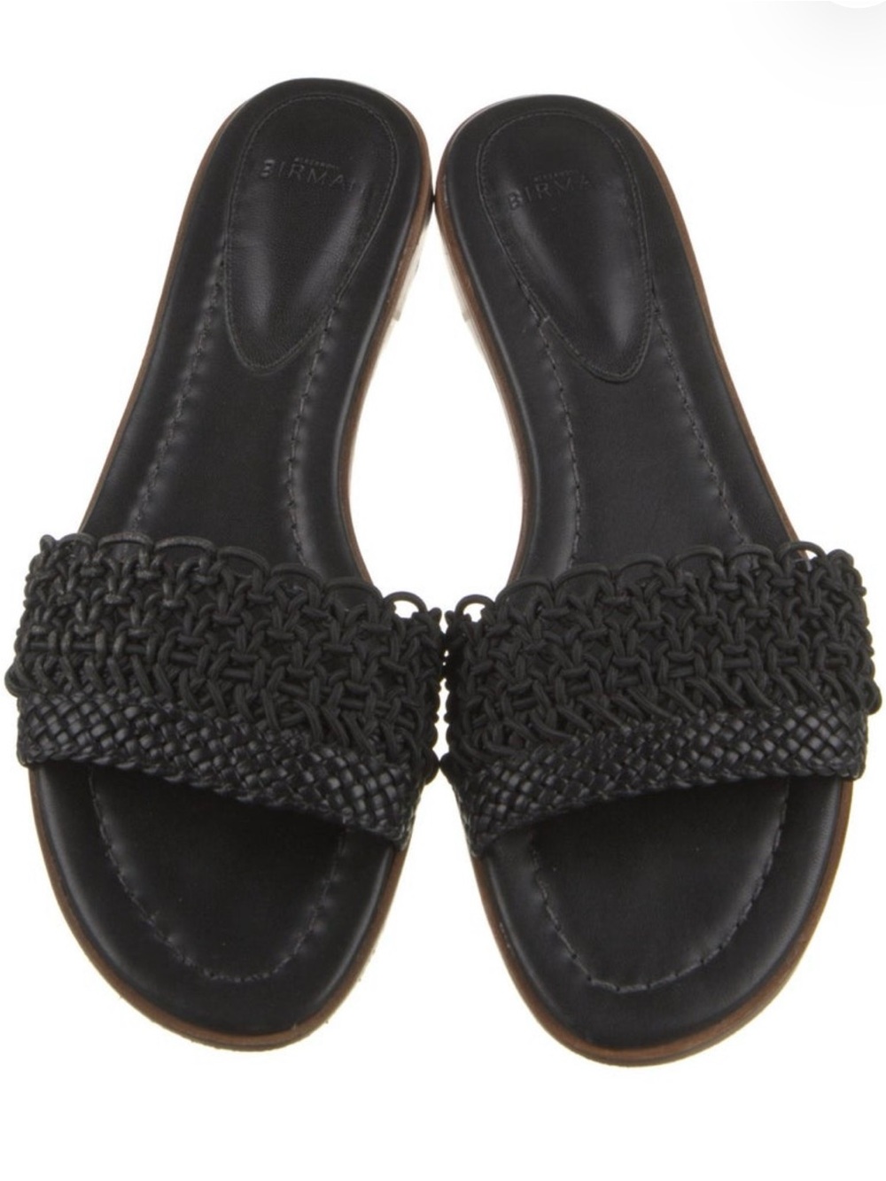 Alexandre Birman Black Braided Slide Sandals
